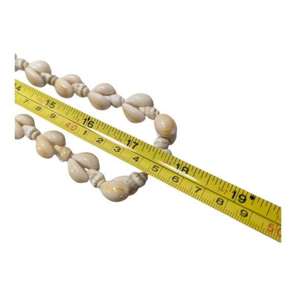 Handmade Yellow ring Cowrie Shell Necklace Long Very Pretty 36" Long Over Head - Picture 2 of 5